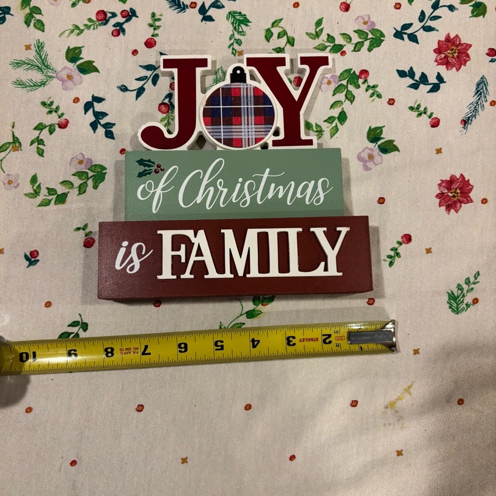 Festive Joy of Christmas Sign - Red, Green, White